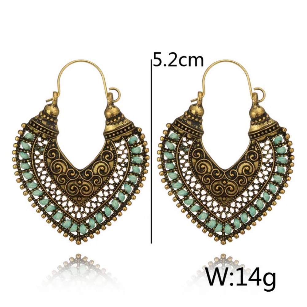 Boho bohemian earrings Tibetan gypsy - Picture 5 of 6